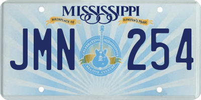 MS license plate JMN254
