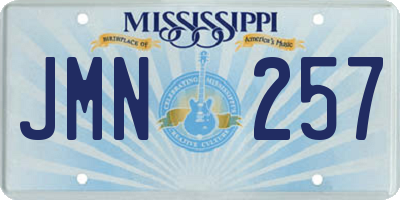 MS license plate JMN257