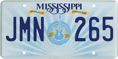 MS license plate JMN265