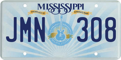 MS license plate JMN308