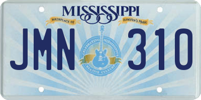 MS license plate JMN310