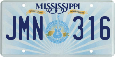 MS license plate JMN316