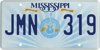 MS license plate JMN319