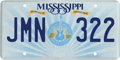 MS license plate JMN322