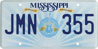 MS license plate JMN355