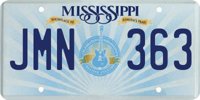 MS license plate JMN363