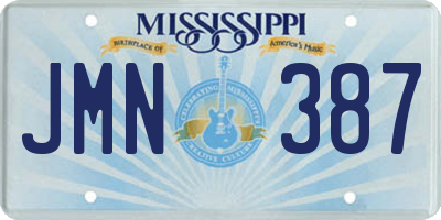 MS license plate JMN387