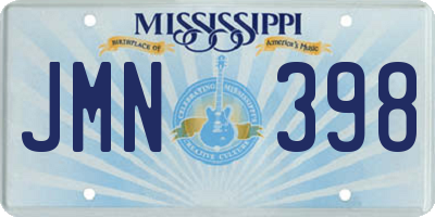 MS license plate JMN398