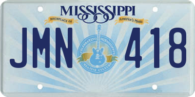MS license plate JMN418