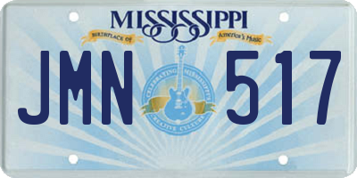 MS license plate JMN517