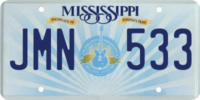 MS license plate JMN533