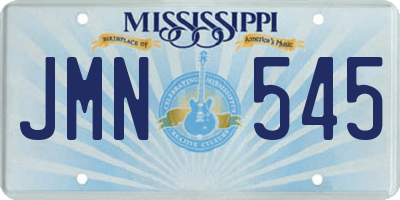 MS license plate JMN545