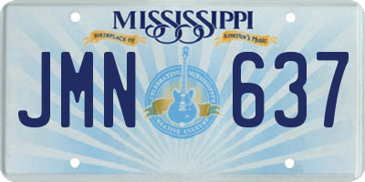 MS license plate JMN637