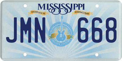 MS license plate JMN668