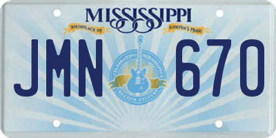 MS license plate JMN670
