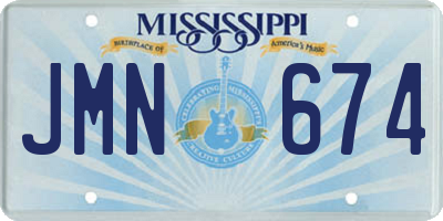 MS license plate JMN674