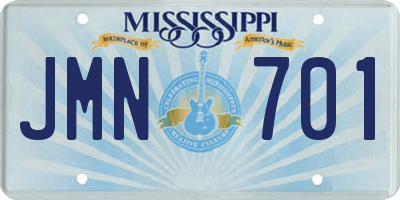 MS license plate JMN701