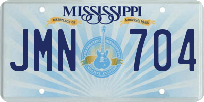 MS license plate JMN704