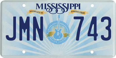 MS license plate JMN743