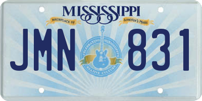 MS license plate JMN831
