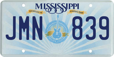MS license plate JMN839