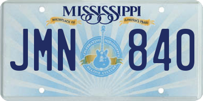 MS license plate JMN840