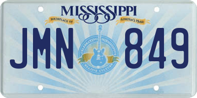 MS license plate JMN849