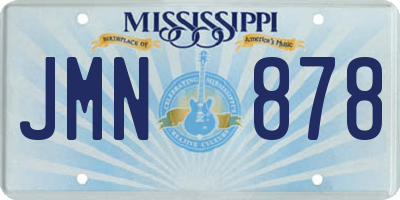 MS license plate JMN878