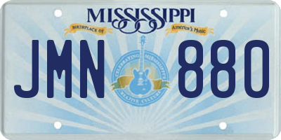 MS license plate JMN880