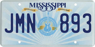 MS license plate JMN893