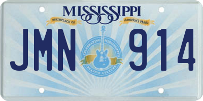 MS license plate JMN914
