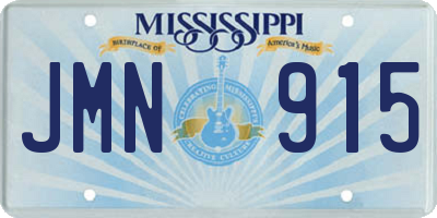 MS license plate JMN915