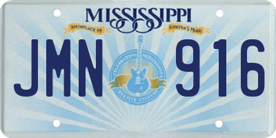 MS license plate JMN916