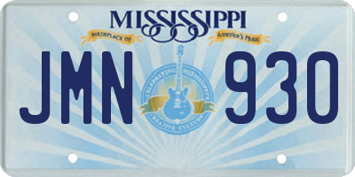 MS license plate JMN930
