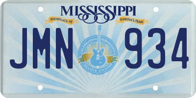 MS license plate JMN934