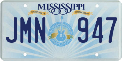 MS license plate JMN947