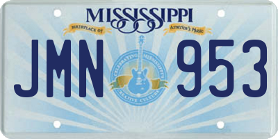 MS license plate JMN953
