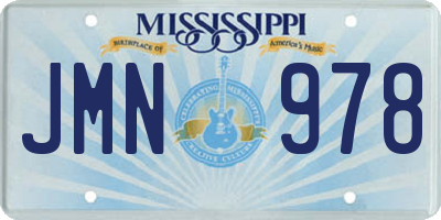 MS license plate JMN978