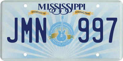 MS license plate JMN997