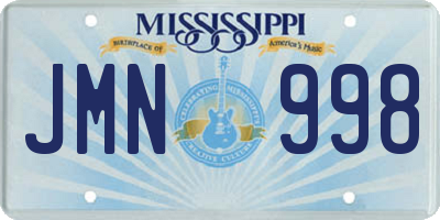 MS license plate JMN998