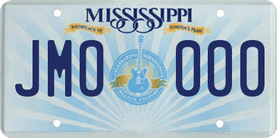 MS license plate JMO000