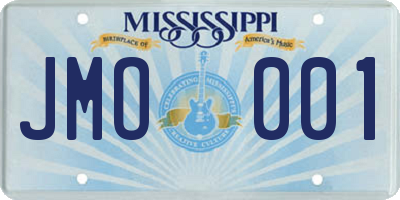 MS license plate JMO001