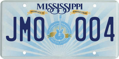 MS license plate JMO004