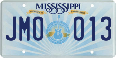 MS license plate JMO013