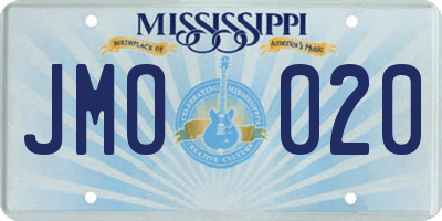 MS license plate JMO020