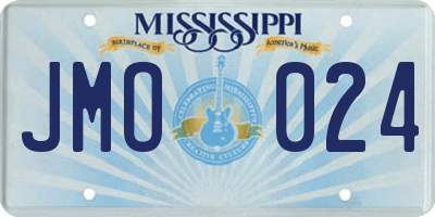 MS license plate JMO024