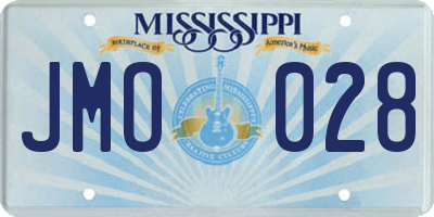 MS license plate JMO028