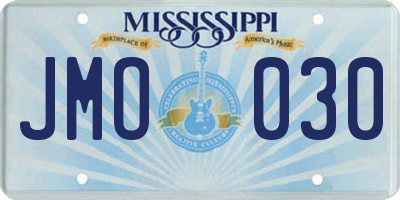 MS license plate JMO030