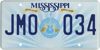 MS license plate JMO034