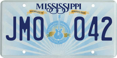 MS license plate JMO042